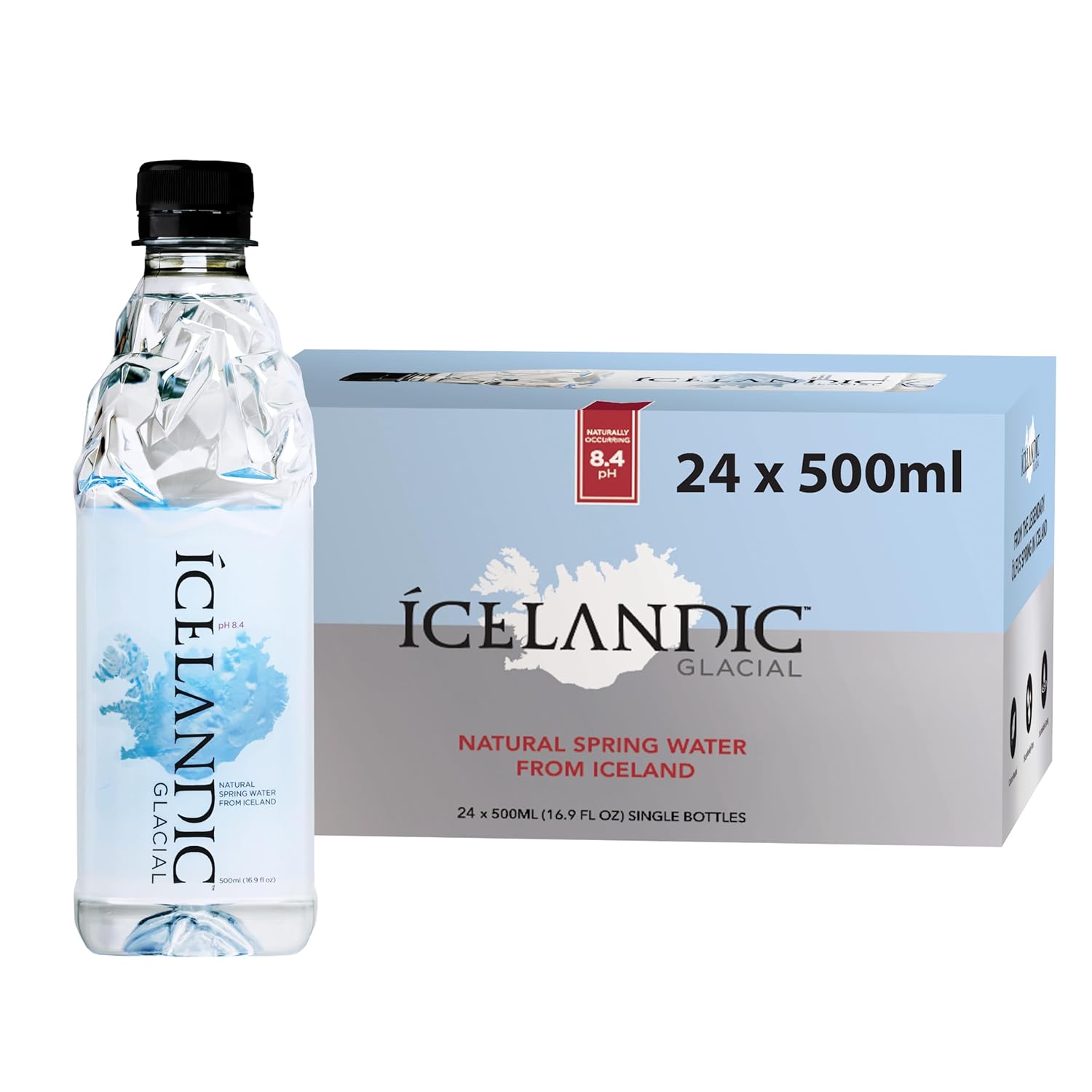 Icelandic Glacial Natural Spring Alkaline Water, 16.9 Fl Oz Pack