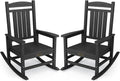 SERWALL Outdoor Rocking Chair Set of 2 - All-Weather Patio Rockers