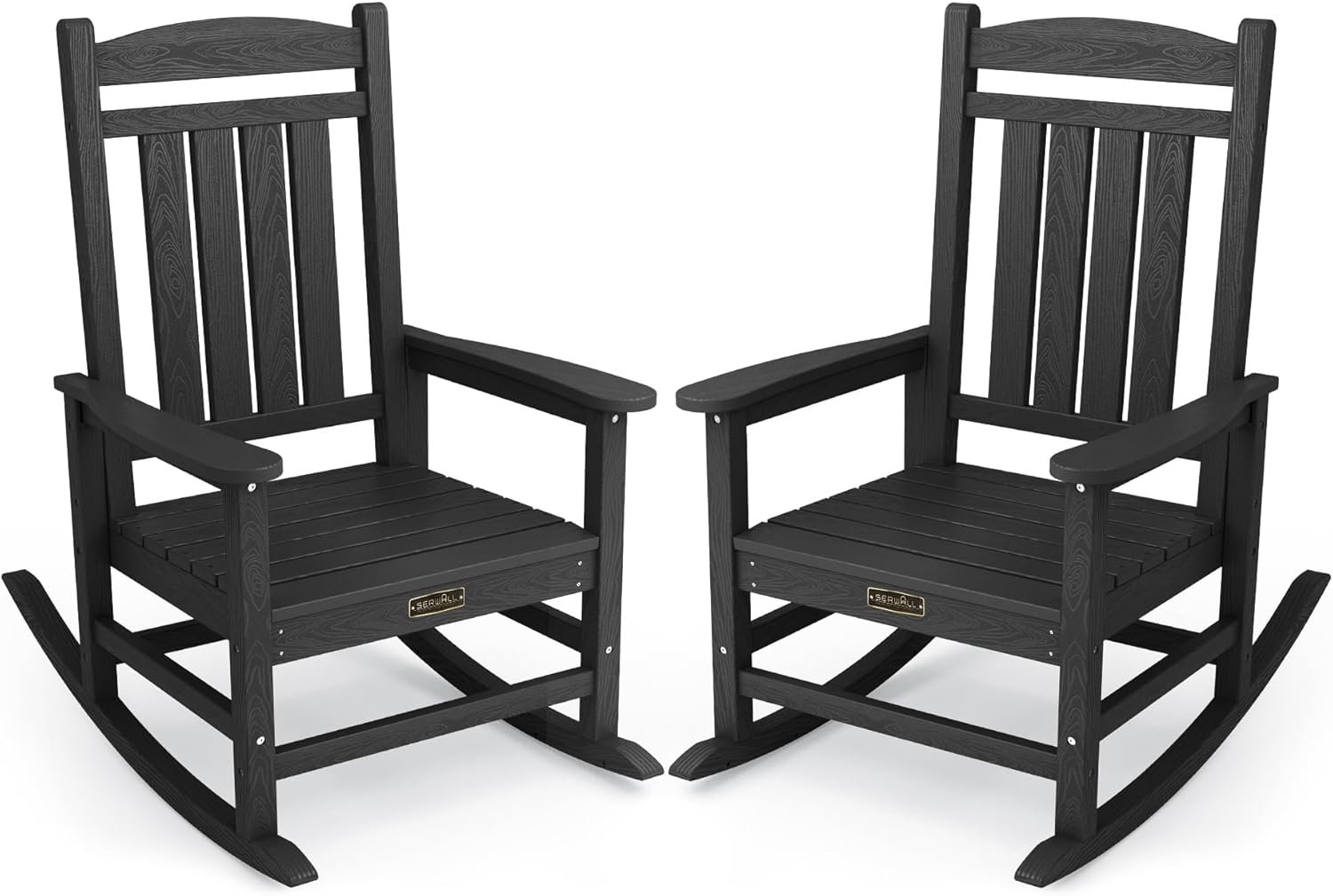 Set of 2 All-Weather Rocking Chairs for Patio, Balcony, Yard