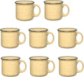 Set of 8 Ceramic Campfire Mugs for Coffee, Tea, and More
