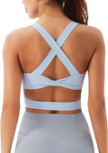 Sports Bras for Women Criss-Cross Back Padded Workout Tank Tops