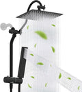 12in Matte Black Rainfall Shower Head Combo - High Pressure