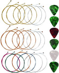 Yookat Acoustic Guitar Strings Set: 3 Replacement Steel Strings + 6 Picks. Perfect for Beginners!