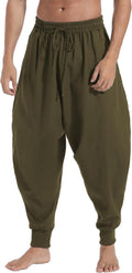 AITFINEISM Men's Drawstring Aladdin Harem Pants - Loose, Comfy Style