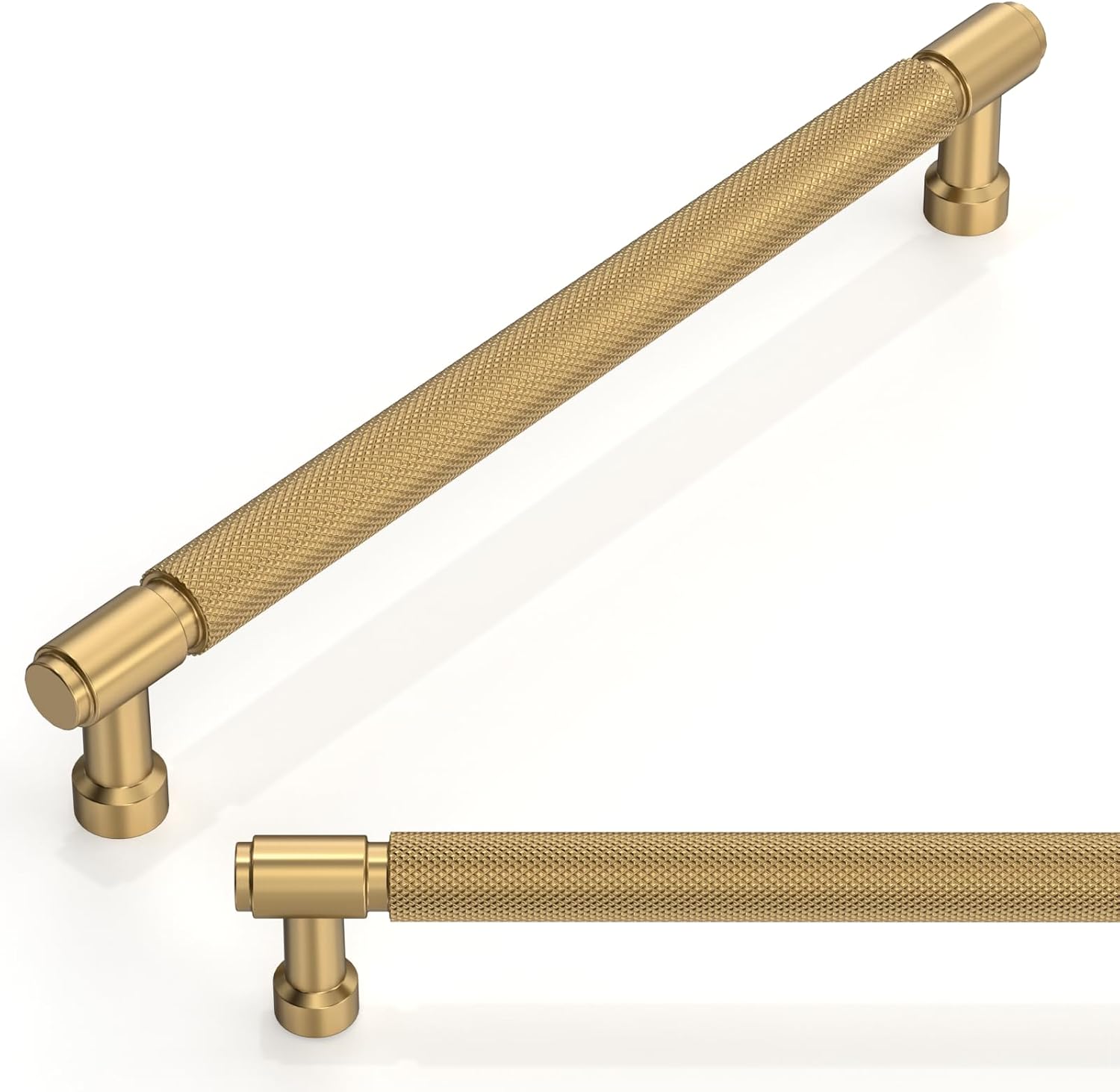 10 Pack Champagne Bronze Knurled Cabinet Pulls for Kitchen Use