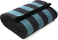 Merino Wool Blanket 87in x 63in Blue Stripe - Thick Warm Throw