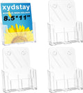 Acrylic Brochure Holder 8.5x11 in Slant Back Design - Clear 4 Pack
