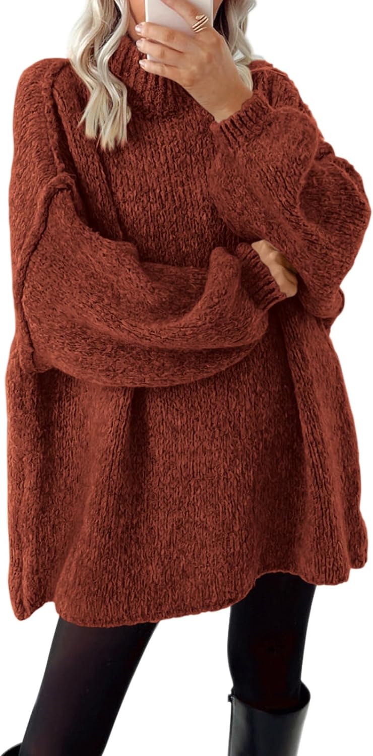 Oversized Mock Neck Cable Knit Sweater for Women in Fall 2025