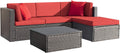 Outdoor Sectional Patio Sofa Set 5-Piece - Modular Comfort for Patio