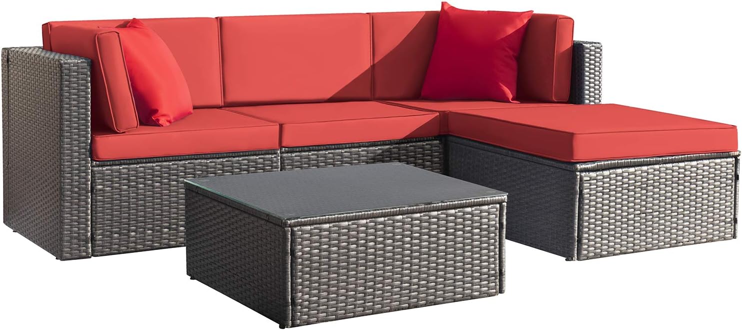 Devoko 5 Pieces Patio Furniture Set for Outdoor Comfort