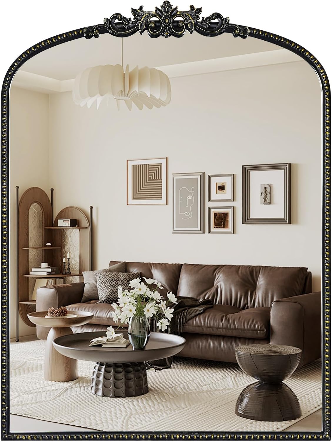 WallBeyond Black Vintage Mirror for Vanity with Unique Design