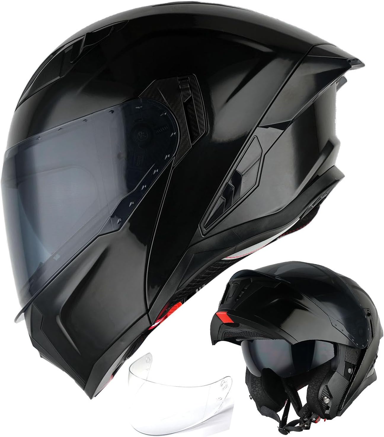 1Storm Motorcycle Modular Flip Up Full Face Helmet with Visors