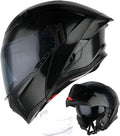 1Storm Motorcycle Modular Flip Up Dual Visor Helmet - Dual Shield