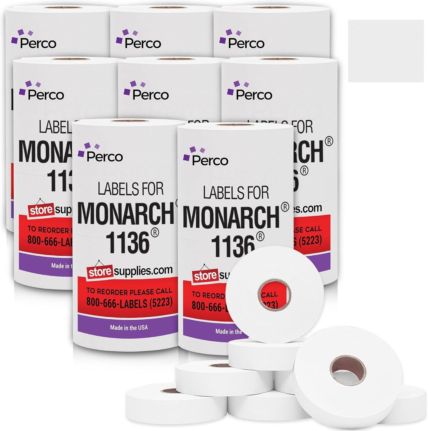 White Pricing Labels for Monarch 1136 Price Gun - 112,000 Labels