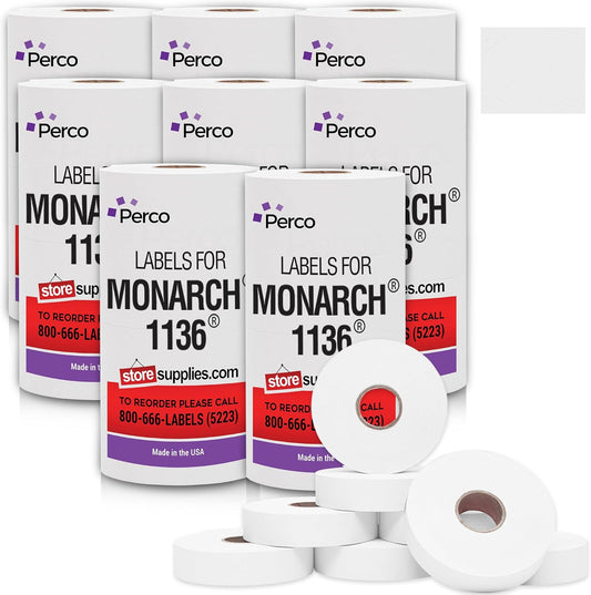White Pricing Labels for Monarch 1136 Price Gun - 112,000 Labels