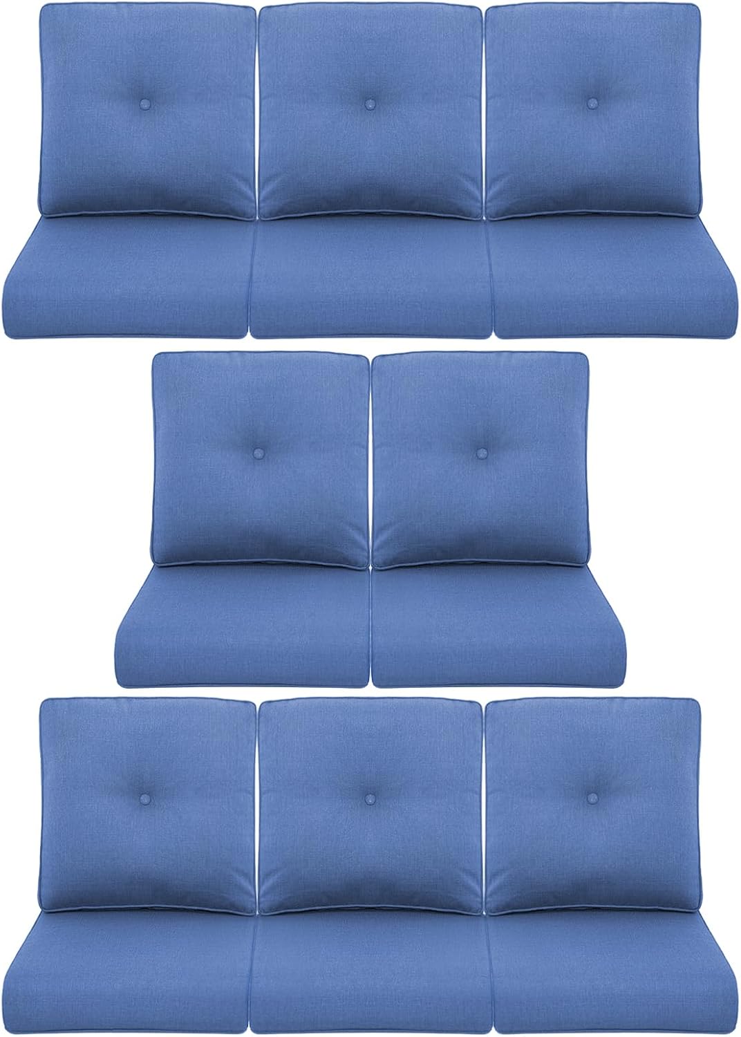 8-Piece Outdoor Patio Cushion Set for Wicker Sectional Sofa