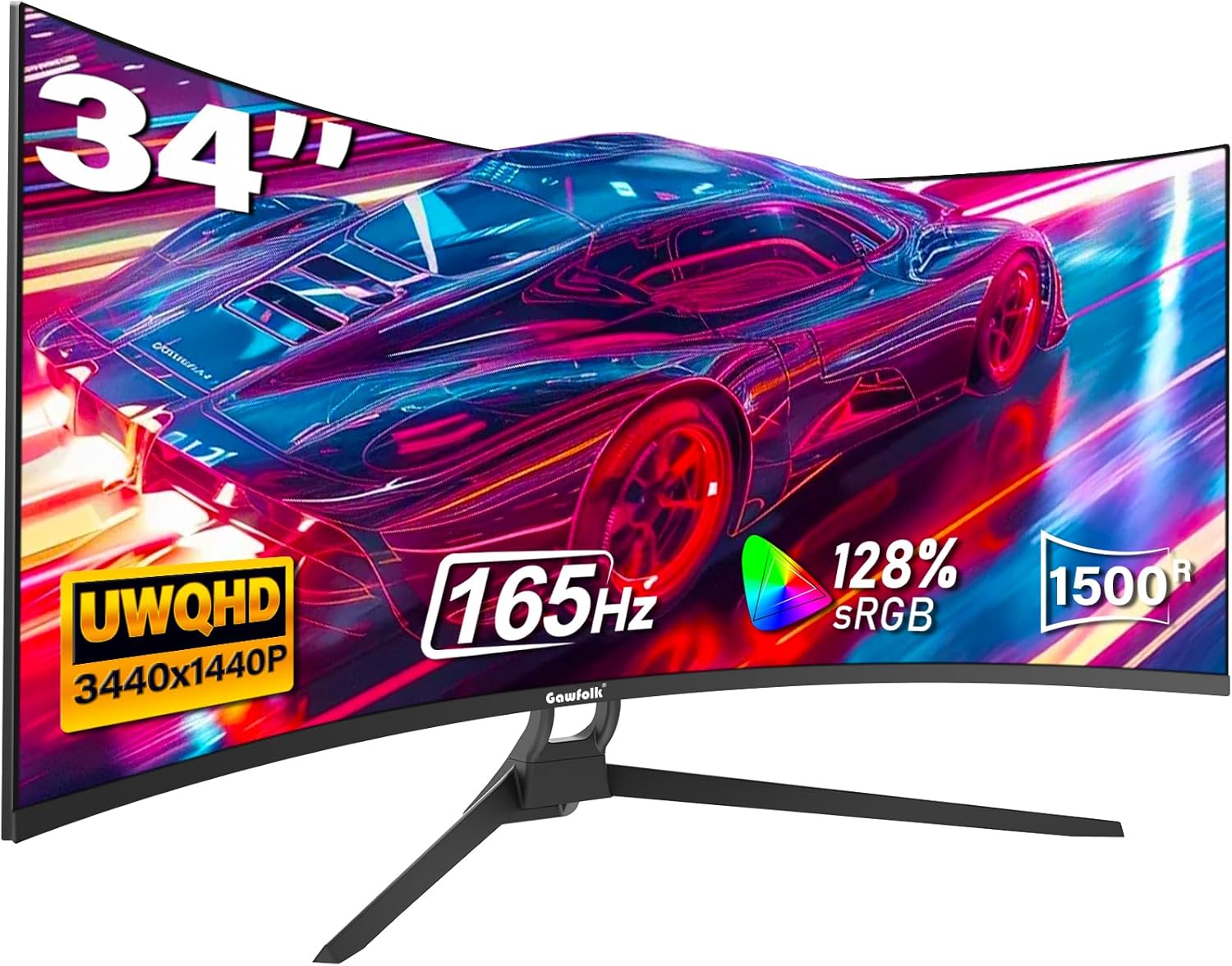 34 Inch Ultrawide Curved Gaming Monitor with 165Hz Refresh Rate