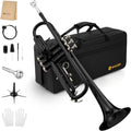 Vangoa Bb Trumpet Brass Standard Black Instrument for Beginners