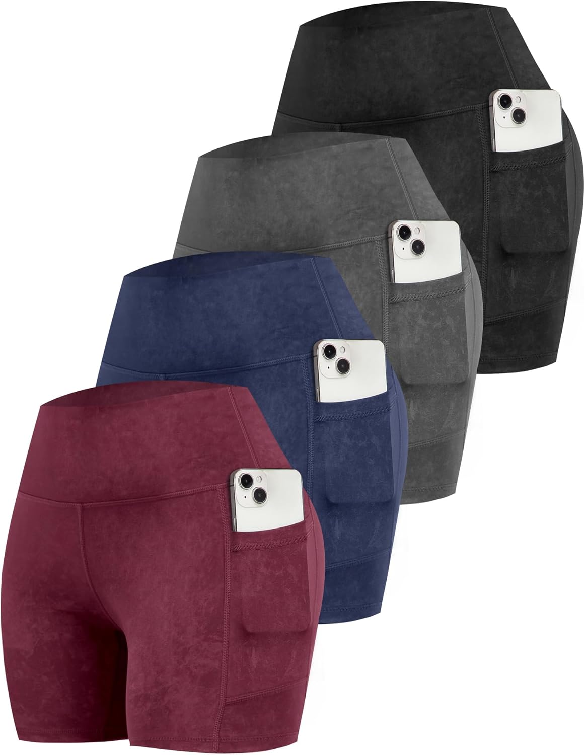 High Waisted Biker Yoga Shorts with Pockets for Women