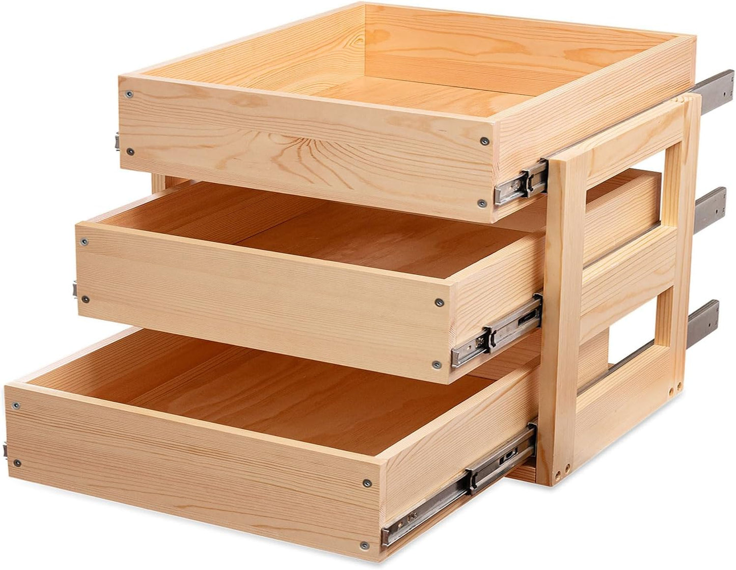 Pull Out Drawers For Cabinets - 3-Tier Soft Close Organizer