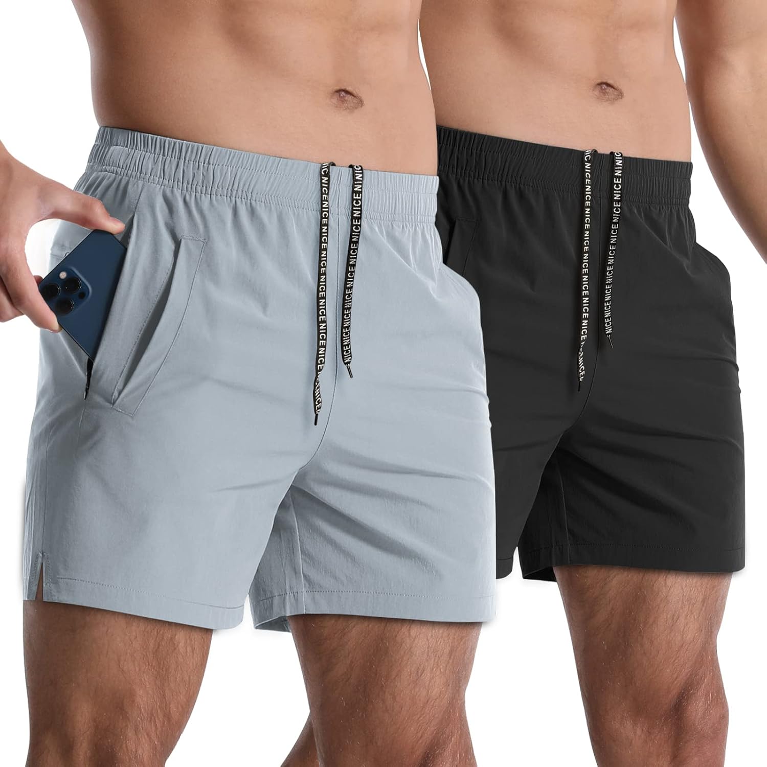 2 Pack Mens Athletic Shorts 5 Inch Quick Dry Lightweight Sports