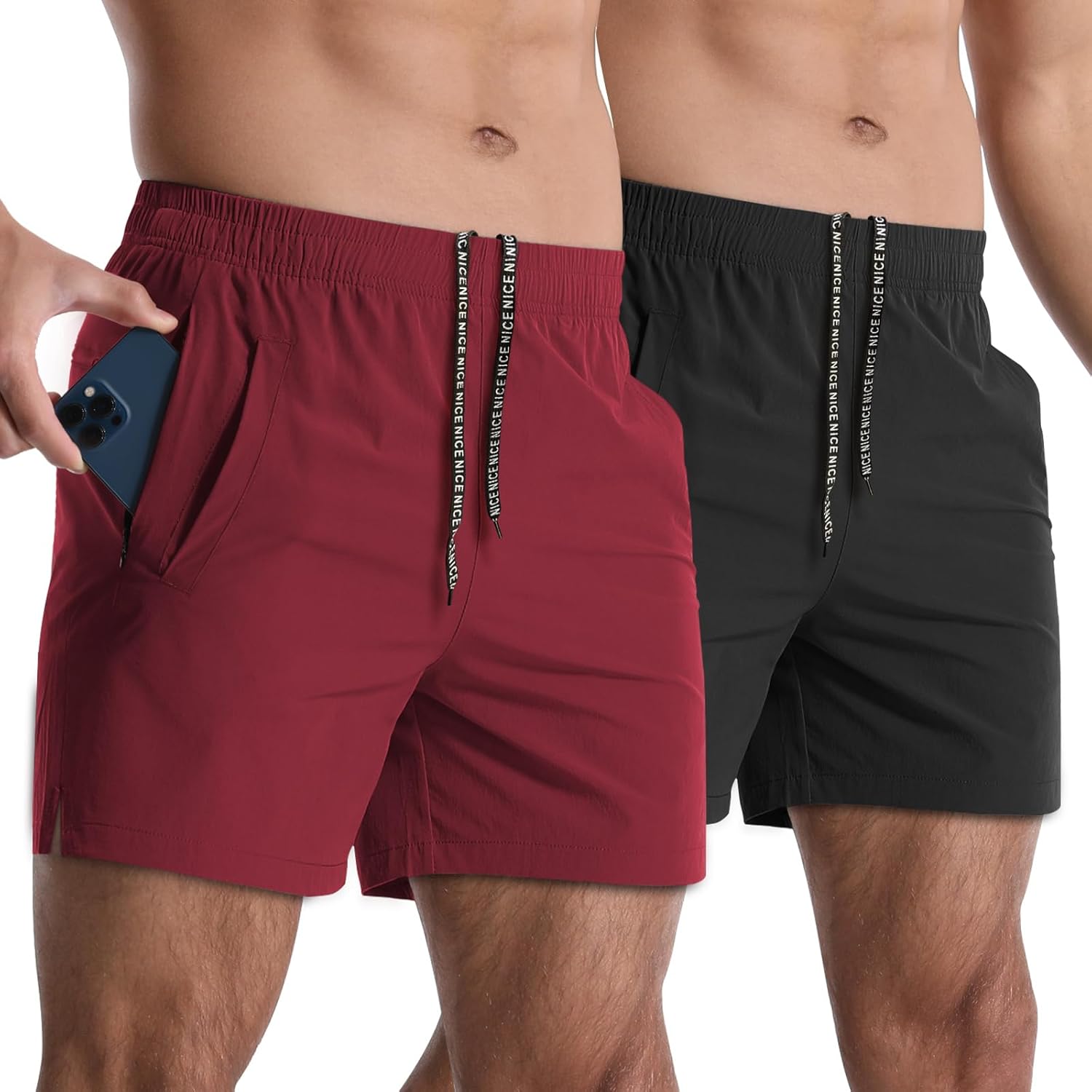 2 Pack Mens Athletic Shorts 5 Inch Quick Dry Lightweight Sports