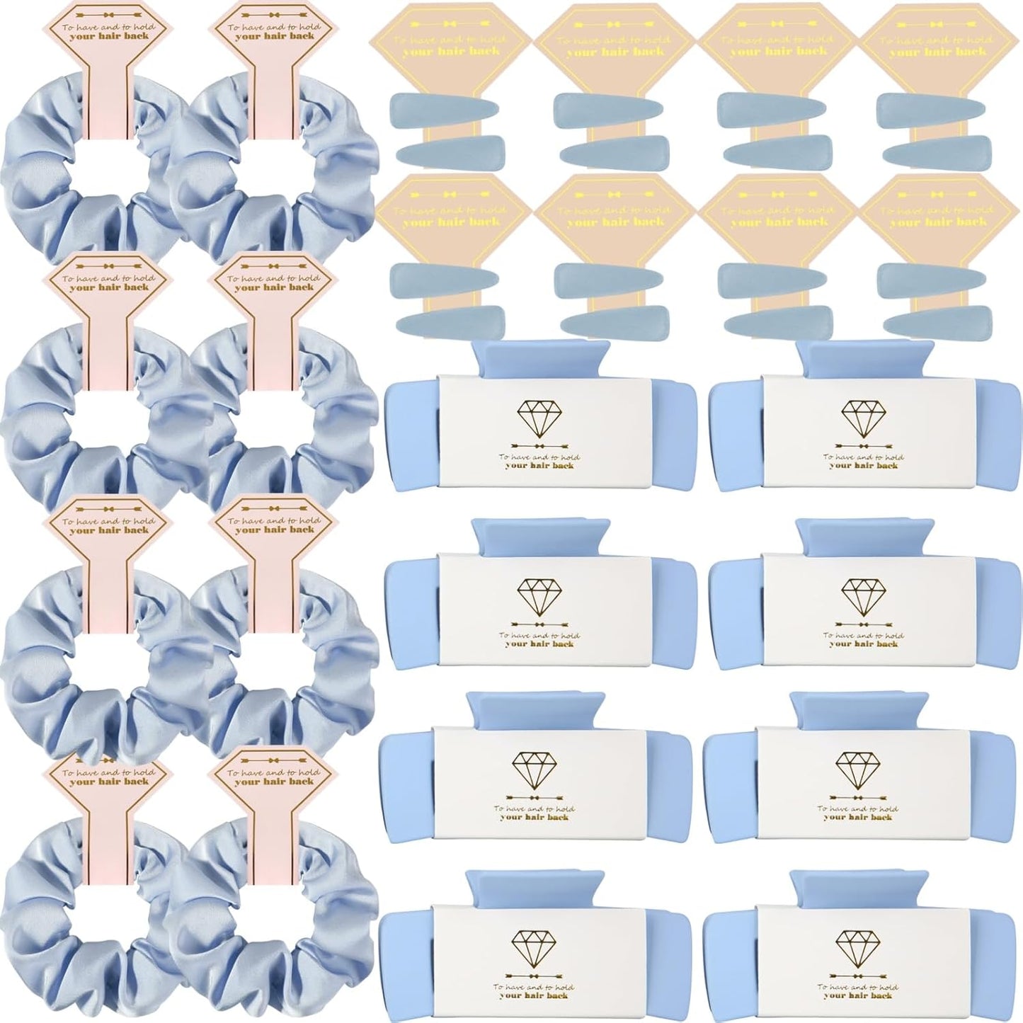 Bridesmaid Scrunchies Proposal Gifts Set of 8 Hair Claw Clips