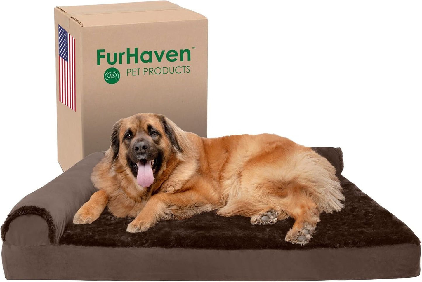 Furhaven Orthopedic Dog Bed for Large Dogs with Bolsters