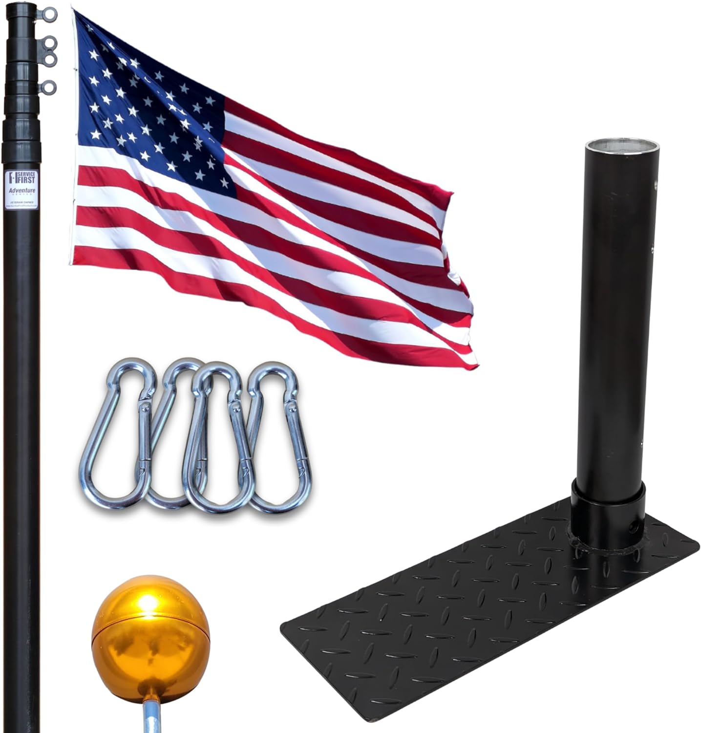 Service First Black Complete Tailgate Flag Pole Package Review