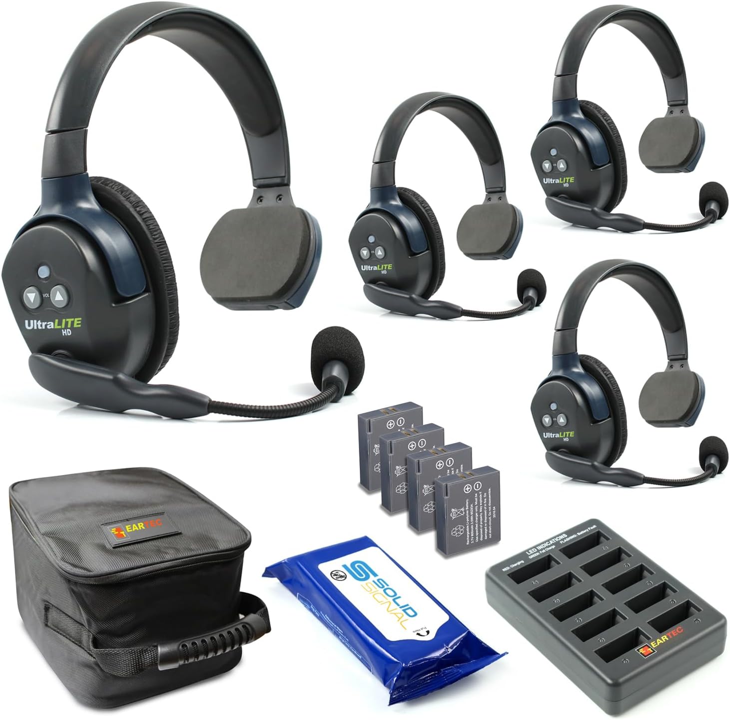 Eartec UL4S Ultralite Full Duplex Wireless Headset for 4 Users