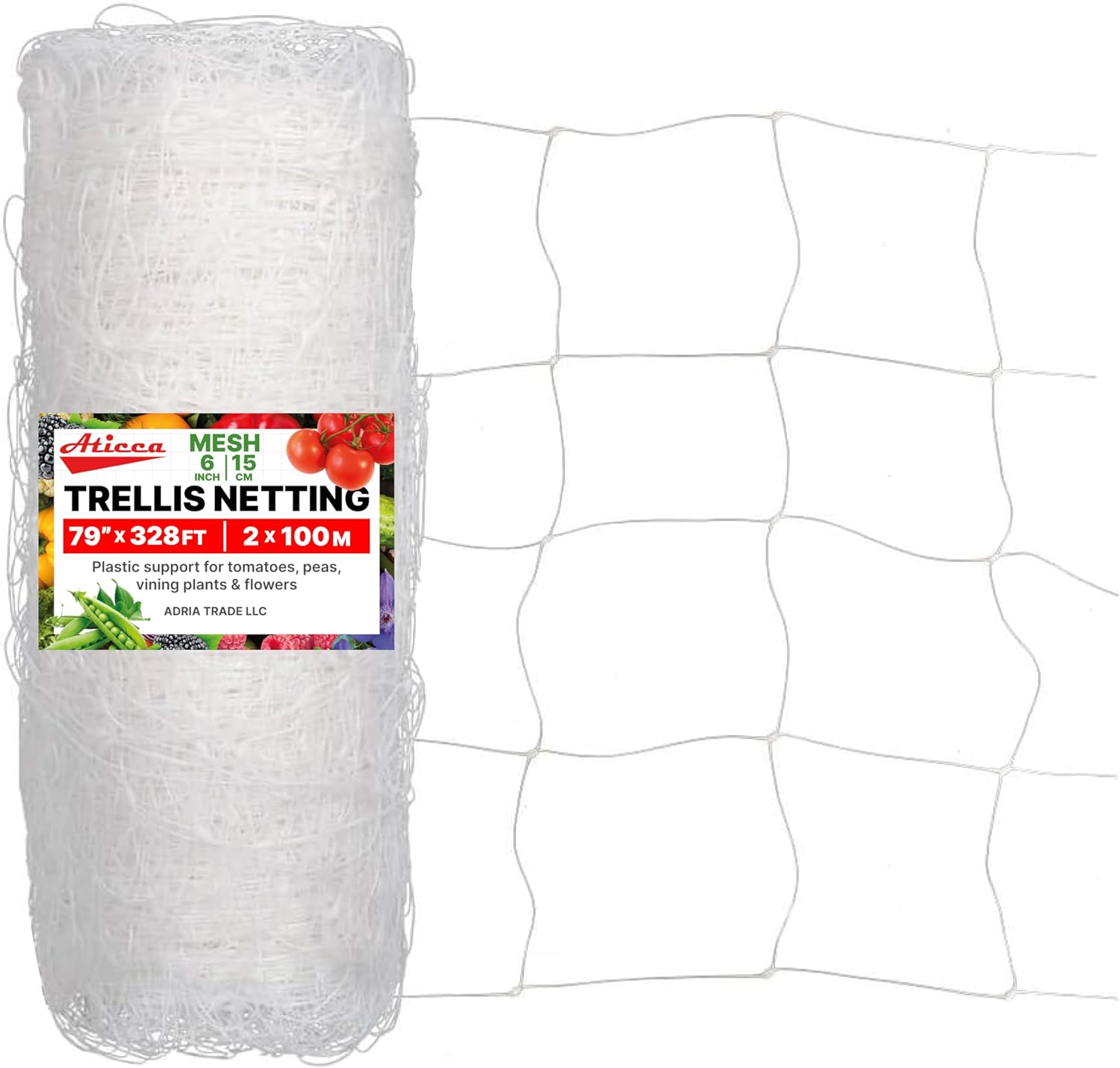 Plastic Trellis Netting 79in x 328ft for Climbing Plants