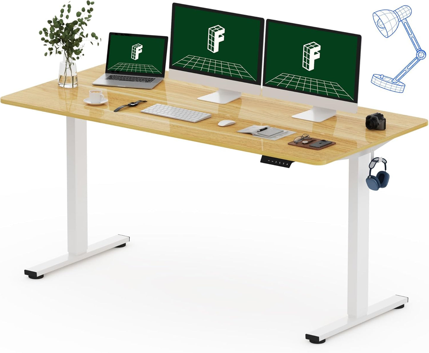 FLEXISPOT One-Piece Electric Standing Desk for Home Office