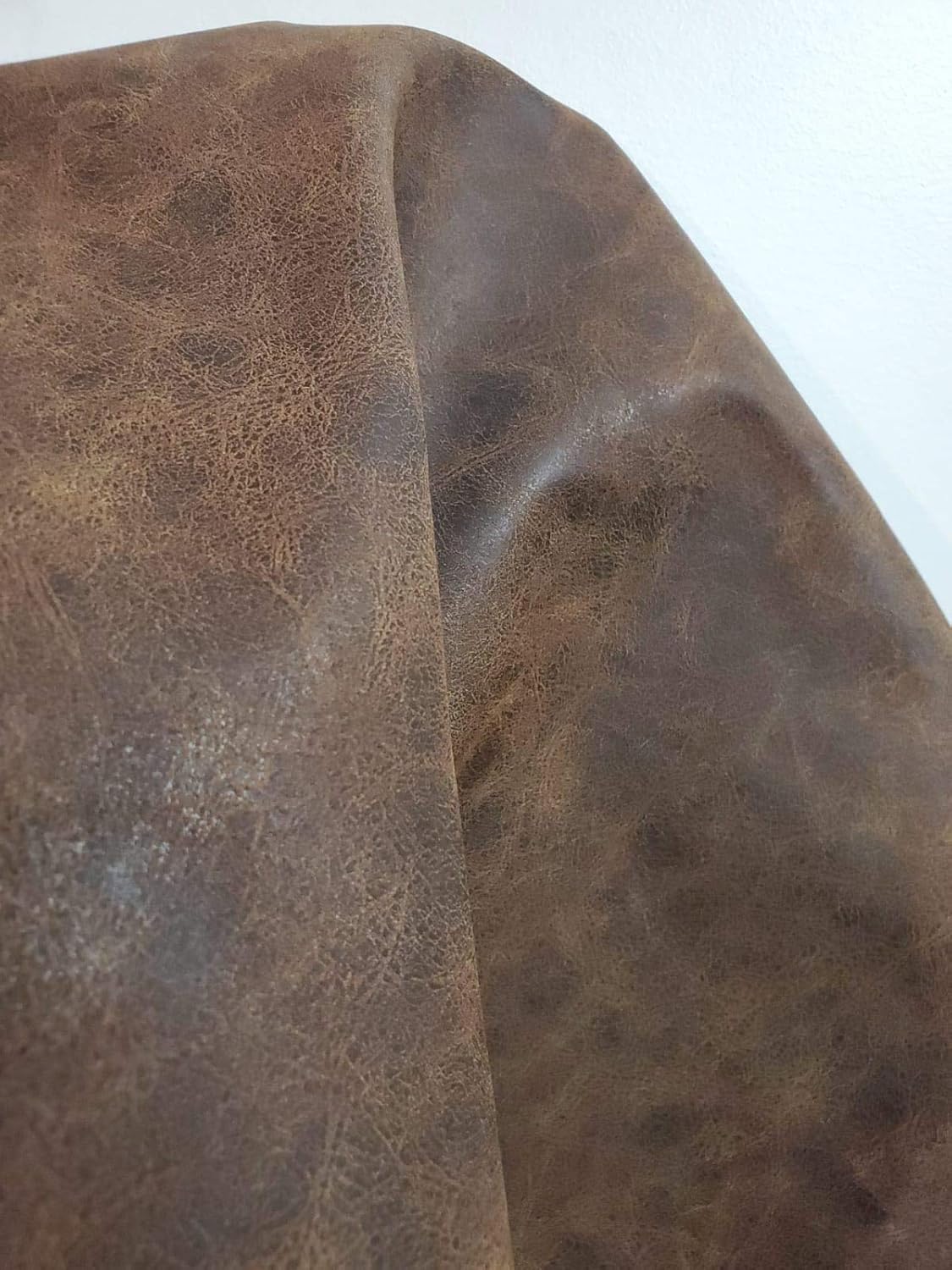 Brown Distressed Soft Faux Vegan Leather for Crafting Projects