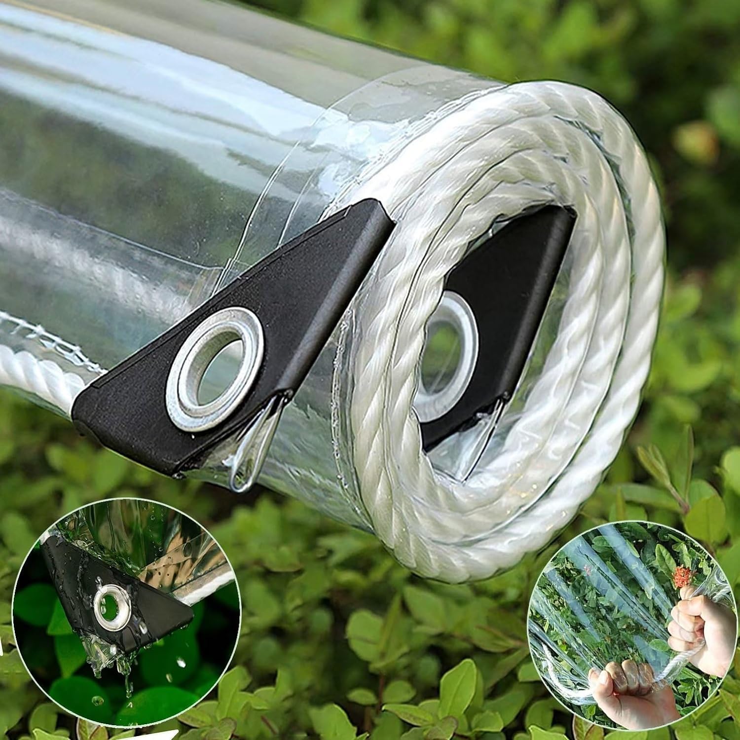 8ft x 8ft Clear Tarp for Heavy Duty Waterproof Protection