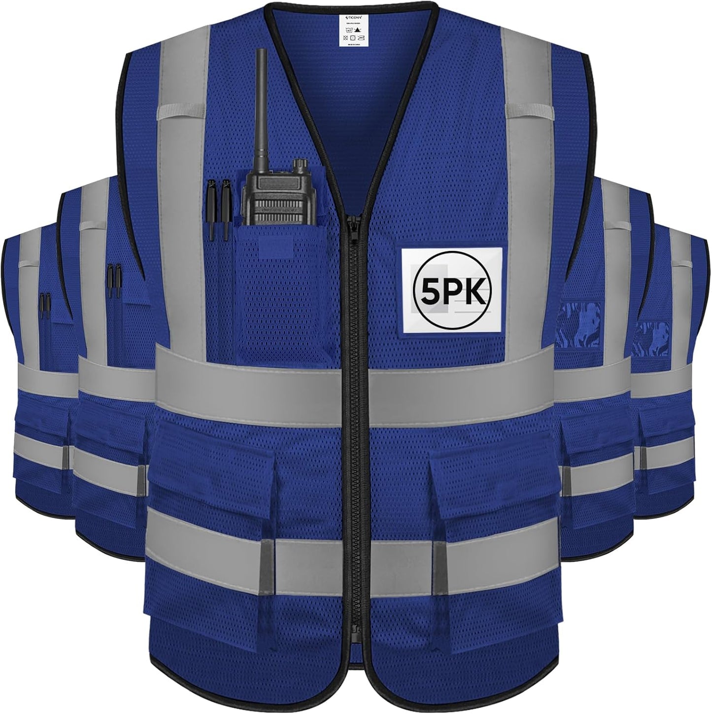 TICONN Reflective Safety Vest High Visibility Class II Mesh Vest