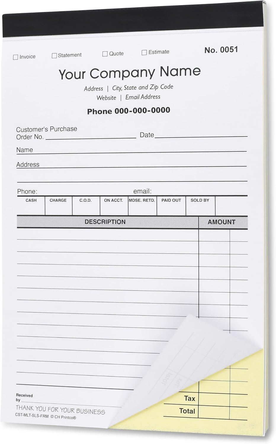 Custom Carbonless Forms for Sales, Invoices, and Estimates