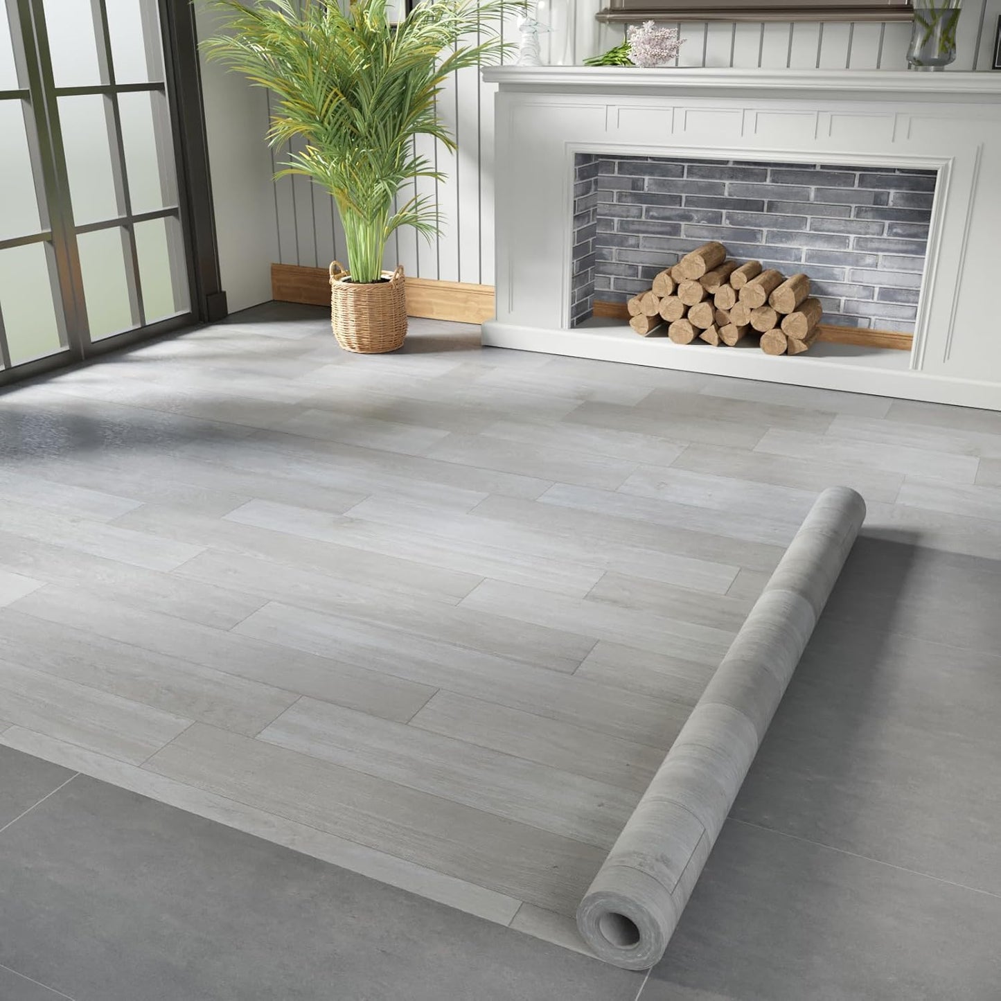 Oxdigi Vinyl Flooring Roll 32 sq.ft - Durable Waterproof Covering