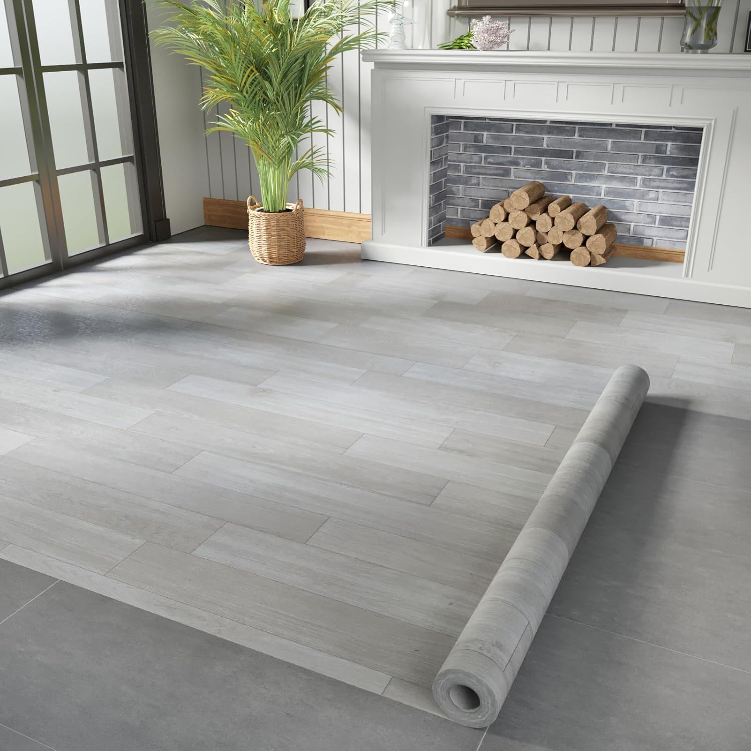 Oxdigi Vinyl Flooring Roll 32 sq.ft - Durable Waterproof Covering
