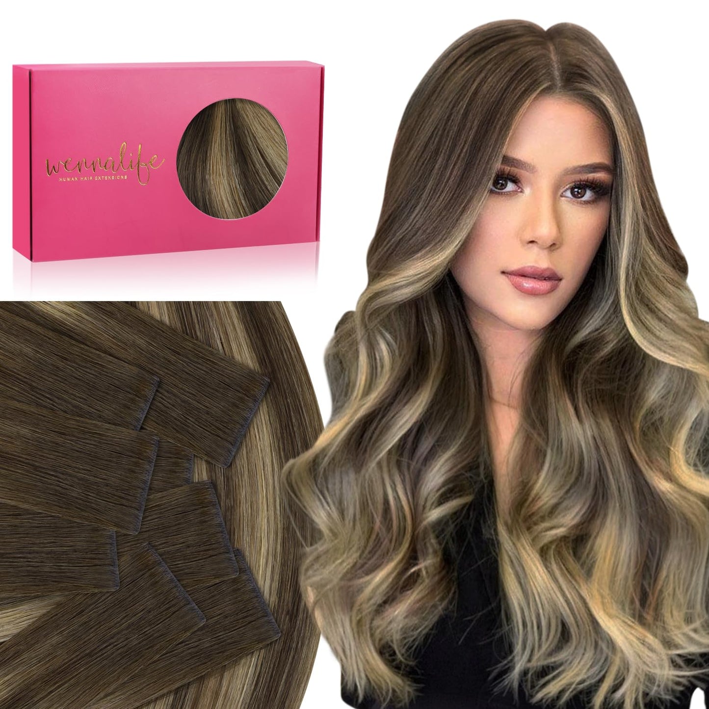 WENNALIFE Invisi Edge Tape in Hair Extensions for Seamless Look