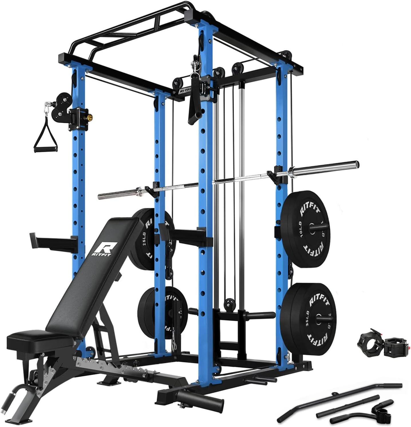 RitFit Multi-Function Squat Rack Power Cage - 1000LBS Capacity