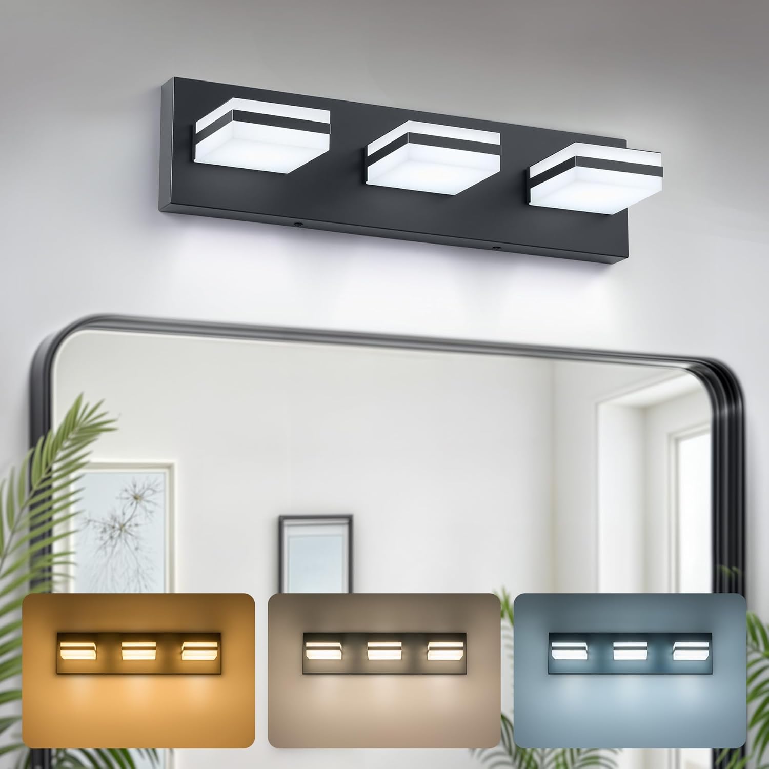 VONLUCE 3-Light Modern LED Bathroom Vanity Light Fixture