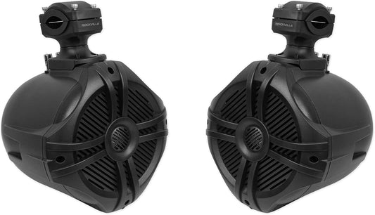 Rockville RWB70B 6.5 Marine Tower Speakers - 360 Swivel for Perfect Sound