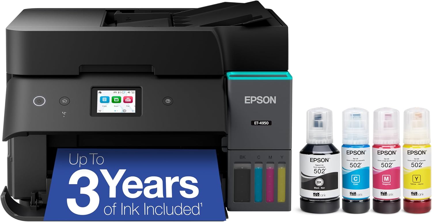 Epson EcoTank ET-4950 Wireless All-in-One Color Supertank Printer