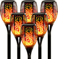 Walensee Solar Tiki Torches with Flickering Flame - 43in Adjustable