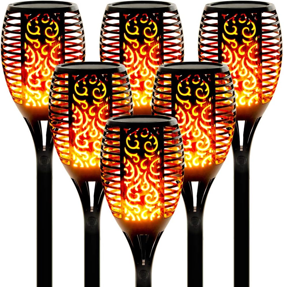 Walensee Solar Tiki Torches with Flickering Flame for Outdoors