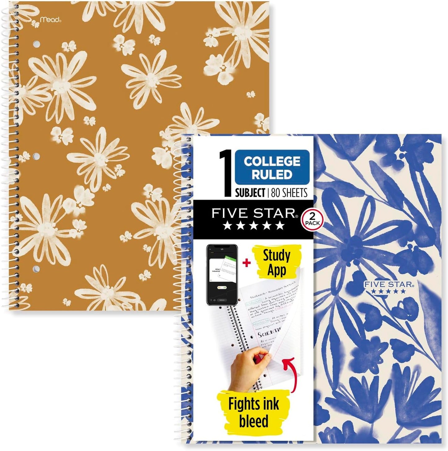 Five Star Spiral Notebooks + Study App: Enhanced Organization