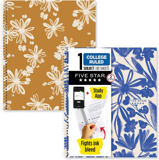 Five Star Spiral Notebooks + Study App: Enhanced Organization