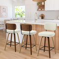 Swivel Counter Height Bar Stools Set of 3 26ft Upholstered Faux