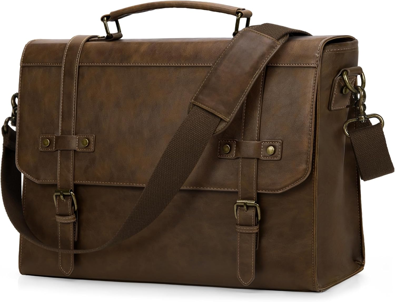 RAINSMORE Mens Messenger Bag 17 Inch Waterproof Vintage Leather