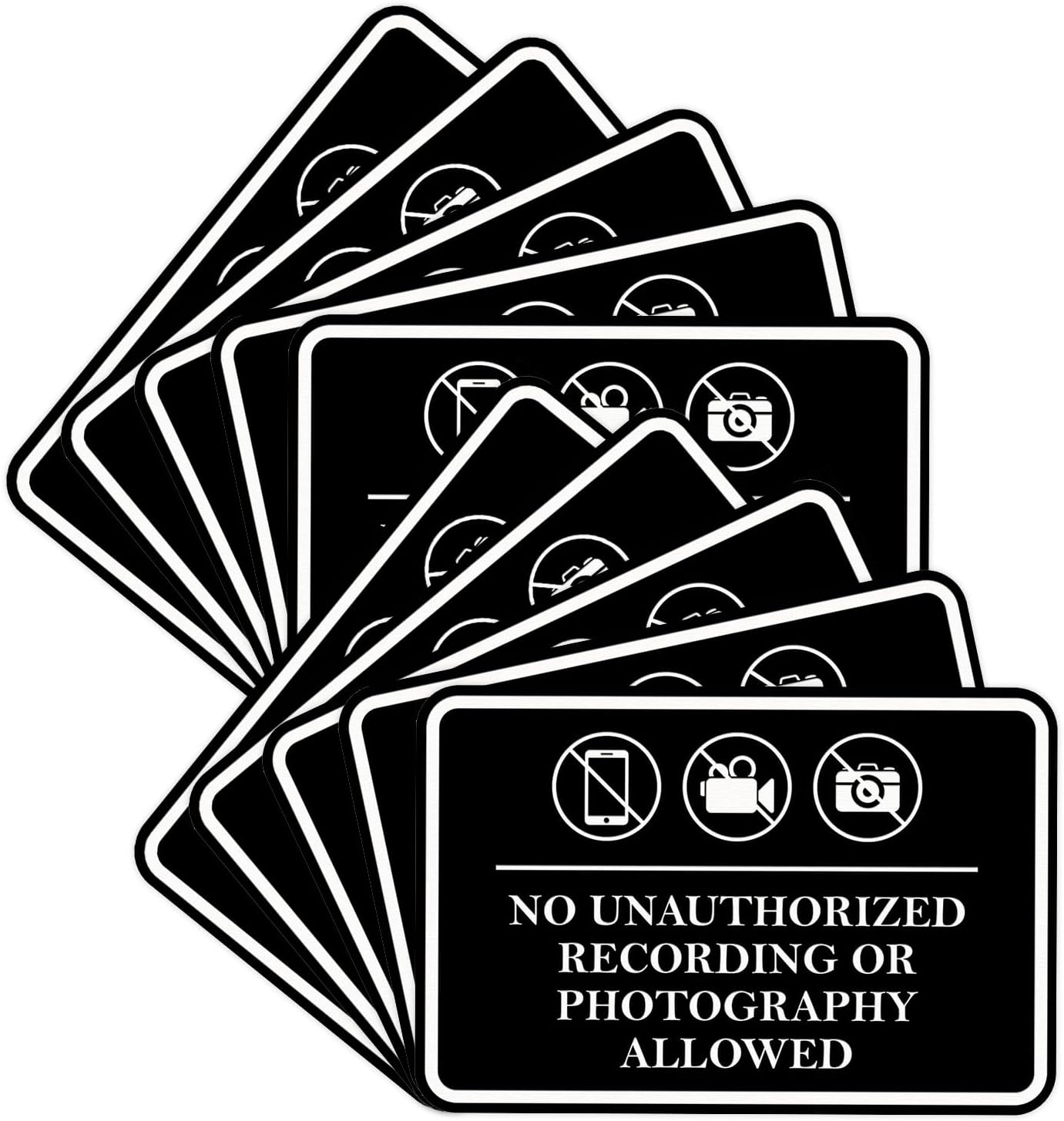 Classic Framed No Unauthorized Recording Sign - 10 Pack